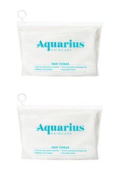 2-Pack Aquarius Hair Turban White
