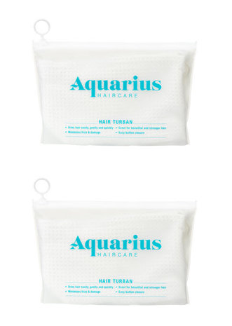 2-Pack Aquarius Hair Turban White