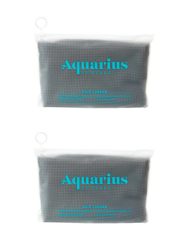 2-pack Aquarius Hair Turban Dark Grey. Ook geschikt voor geverfd haar. 