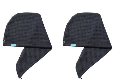 2-pack Aquarius Hair Turban Dark Grey. Ook geschikt voor geverfd haar.